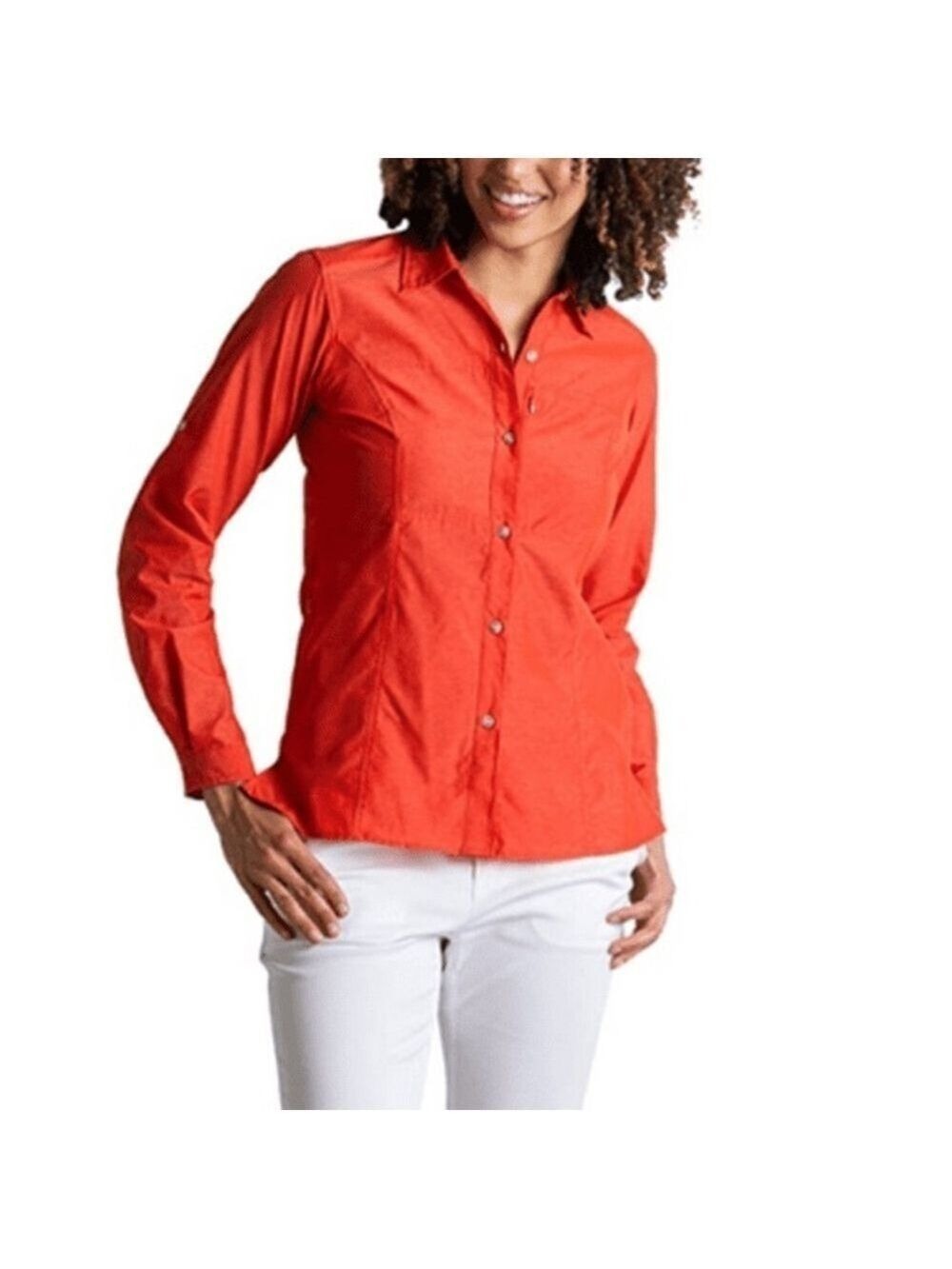 ExOfficio Lightscape Dryflylite UPF Protection Outdoor Button Up Shirt Paprika